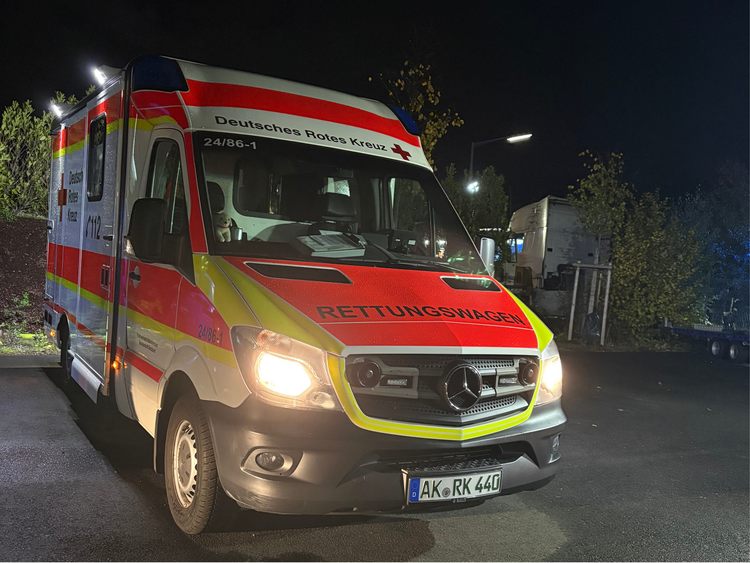 RTW beim Bereitstellungseinsatz am 25.10.2026, (Foto: DRK)