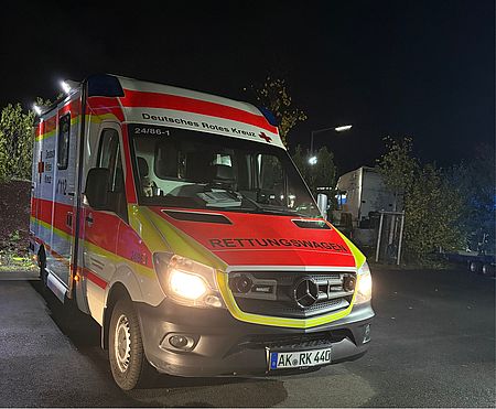 RTW beim Bereitstellungseinsatz am 25.10.2026, (Foto: DRK)