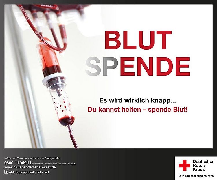 Blutspendewerbung, Aufruf zur Blutspende zum Termin in Betzdorf