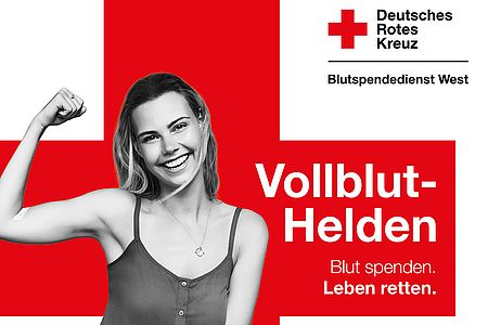 Plakat Vollblut-Helden zum Weltrotkreuztag am 14.06.2026.