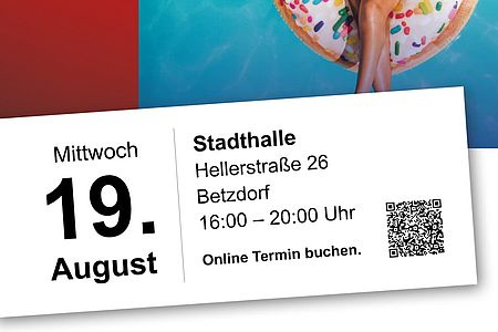 Werbeplakat Blutspendedienst-West Blutspende DRK Betzdorf am 19.08.2026