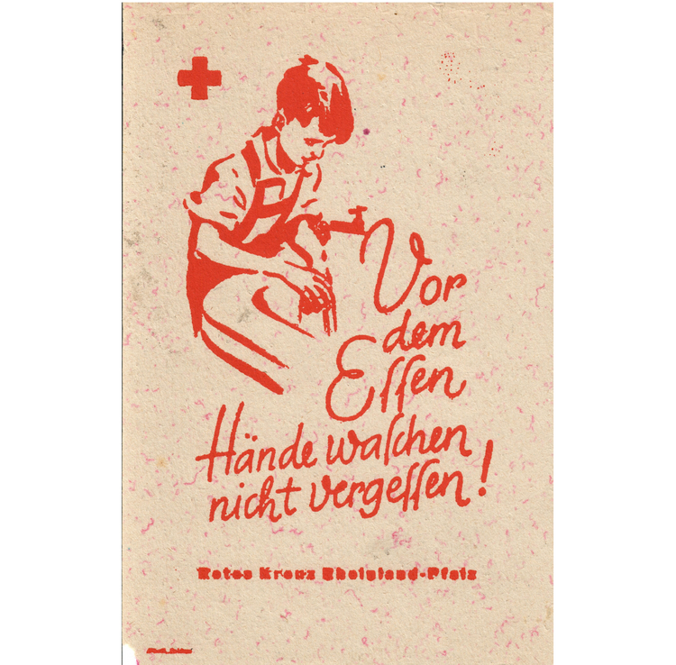 Flyer, Hygiene-Aufklärungskampagne „Vor dem Essen Hände waschen nicht vergessen″ (Bild: DRK)