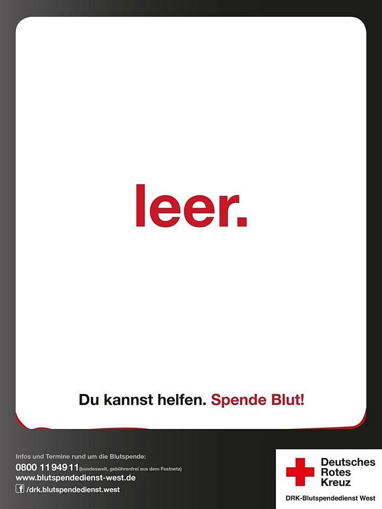 Blutspende am 19.08.2026 in Betzdorf, Zustand Blutvorrat, leer.
