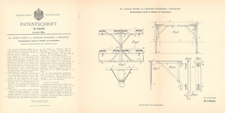 Gesamtansicht Patentschrift mit Beschreibung und technischen Zeichnungen