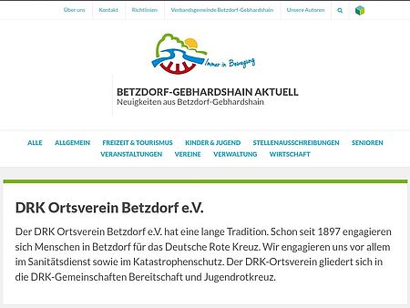 Stadt-Land_Funk_BG_Aktuell_Beitrag Screenshot des Beitrags und der Veranstaltung Blutspende auf der bg-Aktuell Seite
