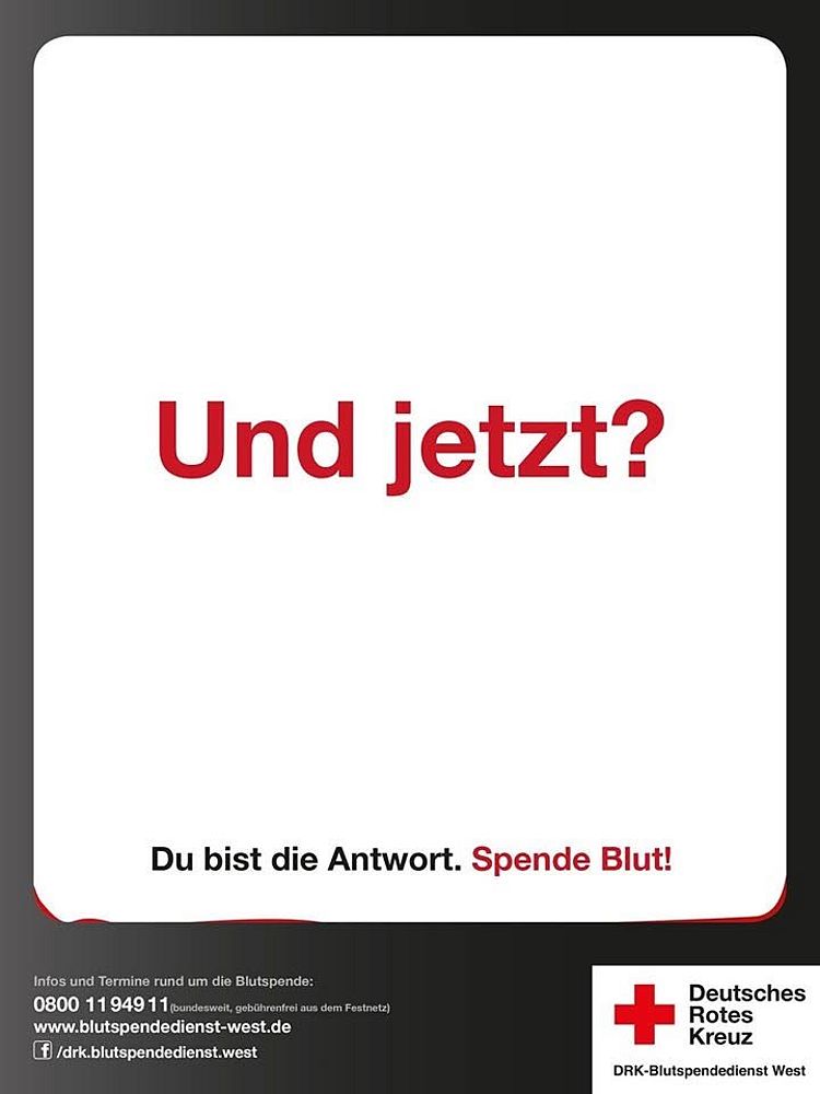 Blutspendwerbung, Blutspende in Betzdorf am 19.08.2026, Und jetzt?, Lösung Blutmangel